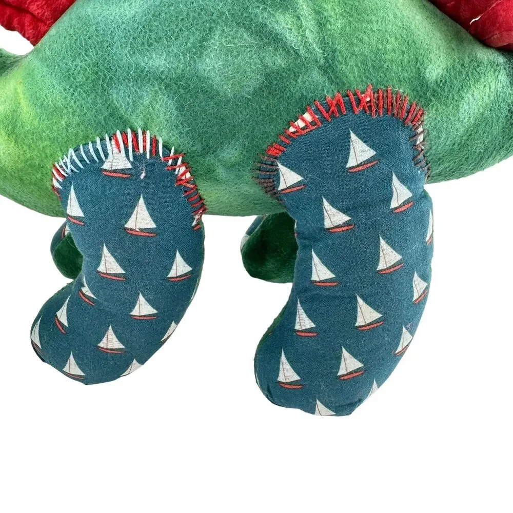 Handmade Hand Woven, Hand Dyed Two Dinosaurs Stuffed Animal Plush Toy Kids Room